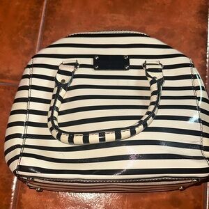 Black and Cream Striped Women's Satchel